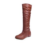 Generisch Botas de invierno para mujer, de caña larga, impermeables, por encima de la rodilla, planas, de invierno, botas largas hasta la rodilla, botas anchas, botas de motociclismo, botas de