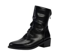 Generisch Botas de invierno para mujer, de media pantorrilla, elegantes con cremallera para mujeres conscientes del estilo, Negro , 42 EU