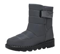 Generisch Botas de invierno para mujer, forradas, botas de nieve impermeables, de forro polar grueso, botas de nieve con elevación, botas cómodas de lana, botas duraderas para deporte y ocio, gris, 38