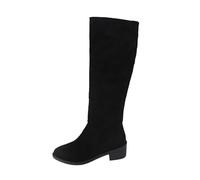 Generisch Botas de invierno para mujer,Mujeres e invierno ante monocolor botas puntiagudas cálidas botas de temperamento casual, Negro , 39 EU