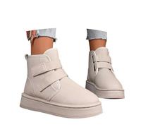 Generisch Botas de invierno para mujer y hombre, zapatos de invierno, impermeables, cálidos, antideslizantes, para diabéticos, para personas mayores, botines, beige, 39 EU