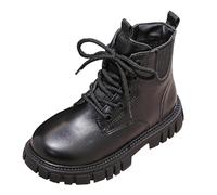 Generisch Botas de invierno para niñas y niños, botines de invierno, botas de invierno forradas, botas de invierno para niños, botas de adolescencia, botas de piel forradas, botas cortas con cordones