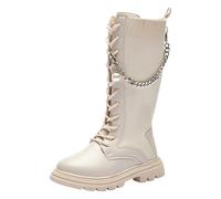 Generisch Botas de invierno para niños, cómodas, medias altas, zapatos de invierno para niñas, botas de senderismo, botas al aire libre, vacaciones, princesas, zapatos de un solo color, botas de ocio