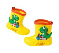 Generisch Botas de lluvia clásicas antideslizantes con diseño de dinosaurios de dibujos animados para botas de goma resistentes para días húmedos, verde, 28 EU