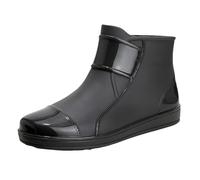 Generisch Botas de lluvia cortas para hombre con suela antideslizante, ancho H, zapatos de lluvia, planos, desgaste, zapatos de agua, monocolor, medio bota, botas de lluvia, exteriores, impermeables
