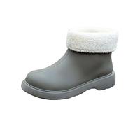 Generisch Botas de lluvia cortas para mujer, bota de lluvia para mujer, botas de jardín, de goma, para trabajar con comodidad, zapatos para mujer, gris, 38 EU