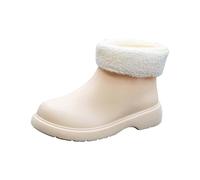 Generisch Botas de lluvia cortas para mujer, bota de lluvia para mujer, botas de jardín, de goma, para trabajar con comodidad, zapatos para mujer, beige, 39 EU