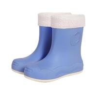 Generisch Botas de lluvia cortas para mujer, botas de goma forradas, impermeables, antideslizantes, con tacón, botas de lluvia transpirables para pesca, azul celeste, 39 EU