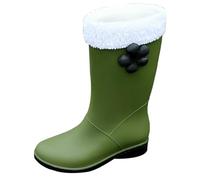 Generisch Botas de lluvia cortas para mujer, botas de lluvia para mujer, botas de jardín para mujer, de goma, para trabajar con comodidad, click, verde, 40 EU
