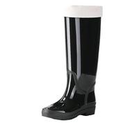 Generisch Botas de lluvia de altura media para mujer, botas de trabajo extra anchas, antideslizantes, cálidas, con forro de plataforma, botas de lluvia de color sólido, botas de invierno, zapatos de