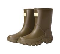 Generisch Botas de lluvia de altura media para mujer, zapatos de lluvia cómodos, ligeras, planas, botas de goma impermeables, botas deportivas antideslizantes de moda, zapatos descalzos, transpirables