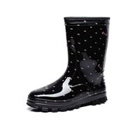 Generisch Botas de lluvia de tacón bajo para mujer Punta redonda con hebilla Zapatos de mujer con tacón, Rosa., 40 EU
