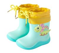 Generisch Botas de lluvia infantiles con estampado de dinosaurios para niñas y niños, para todo tipo de clima, para uso diario al aire libre y uso estacional, verde, 28 EU