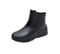 Generisch Botas de lluvia para hombre y mujer, botas de goma de caña corta, botines anchos en H, botas de lluvia semiboha, botas de lluvia con anclas, suela antideslizante, monocolor, para exteriores