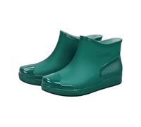 Generisch Botas de lluvia para mujer, botas de goma impermeables para mujer, tubo corto, plataforma de color sólido, zapatos acuáticos de plástico con suela antideslizante, cálidos, zapatos de mujer