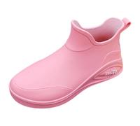 Generisch Botas de lluvia para mujer, cortas, antideslizantes, impermeables, cómodas, botas de lluvia, botines de desgaste, suela antideslizante, botas de goma para exteriores, monocolor
