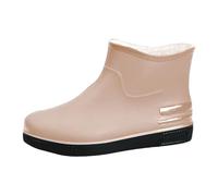 Generisch Botas de lluvia para mujer, de caña corta, para verano, planas, resistentes al desgaste, resistentes al desgaste, botines de goma, monocolor, botas de tobillo anchas, zapatos de jardín