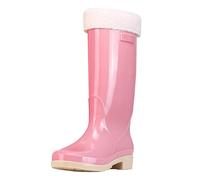 Generisch Botas de lluvia para mujer, impermeables, botas de goma altas y ligeras, botas de lluvia para las cuatro estaciones con forro de felpa extraíble, Rosa., 37 EU