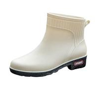 Generisch Botas de lluvia para mujer, ligeras, impermeables, botas de trabajo, botas de trabajo, botas de establo, cortas, botas de lluvia, botas de equitación, 01 White, 40 EU