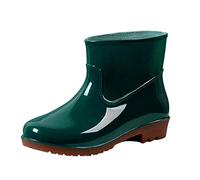 Generisch Botas de lluvia para mujer, resistentes al agua, botas de trabajo ligeras, botas de trabajo, botas cortas de lluvia, botas de establo, botas de jardín, 01 Green, 40 EU