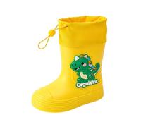 Generisch Botas de lluvia para niños al aire libre con dibujos animados, mocasines para niñas, fáciles de poner, ideales para aventuras diarias., amarillo, 26 EU