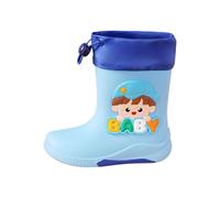Generisch Botas de lluvia para niños y niñas, antideslizantes, con cordón, zapatos de lluvia, ligeras, cómodas, con estampado de dibujos animados, para exteriores, azul claro, 36 EU