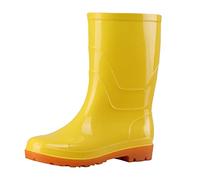 Generisch Botas de media altura para mujer, color negro, botas de lluvia para mujer, impermeables, medias de goma, ligeras, botas de jardín, botas de goma monocolor, antideslizantes, botas de lluvia