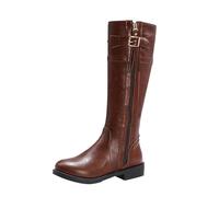 Generisch Botas de mujer de caña larga cálidas de piel sintética, botas de equitación, informales, altas hasta la rodilla, botas largas para mujer, botas bajas hasta la rodilla, botas de barco, botas