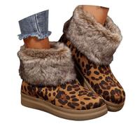 Generisch Botas de mujer negras con forro plano, 2025, zapatos de invierno, otoño e invierno, botas de nieve forradas elegantes y cómodas, botas de invierno antideslizantes, color marrón, 41/EU