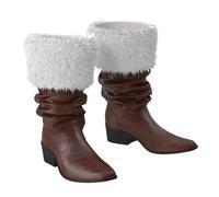 Generisch Botas de Navidad para mujer, caña media, mullidas, monocolor, divertidas, botas de nieve, botas de invierno festivas, tiempo libre, transpirables, botas suaves para días fríos y Navidad
