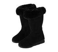 Generisch Botas de nieve de invierno para mujer, botas de invierno forradas, botas de felpa con pantorrilla media, antideslizantes, cómodas, con cremallera, botas largas, disfraz de Navidad, carnaval