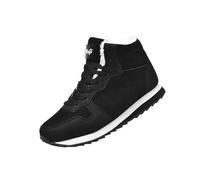 Generisch Botas de Nieve para Hombre, Zapatillas con Suela Antideslizante, Calzado Deportivo con Cordones, Botas de Invierno de Forro Polar, Calzado al Aire Libre de un Solo Color, Zapatillas para