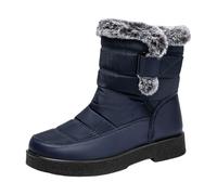 Generisch Botas de nieve para mujer, 38, color negro, moda para parejas, hombres, mujeres, invierno, impermeables, ganchos planos, lazos, mantener el calor, botas de nieve, cómodas, botas medias