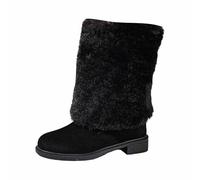 Generisch Botas de nieve para mujer, de Navidad, de un solo color, térmicas, para el día a día, para el tiempo libre, transpirables, suaves, para días fríos, Navidad, Negro , 39 EU