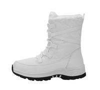 Generisch Botas de nieve para mujer, impermeables, antideslizantes, de caña alta, algodón grueso, felpa cálida, gran tamaño, seguridad para la nieve, diseño a prueba de arena, Blanco, 40 EU
