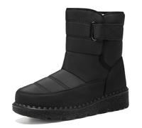 Generisch Botas de nieve para mujer, monocolor, caña media, con suela antideslizante, térmicas, cómodas botas de invierno con forro polar, deportivas, transpirables, suaves, para el tiempo libre, para