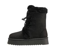 Generisch Botas de nieve para mujer, tacones altos, botines de ante, botas de vaquero de un solo color, botas de tiempo libre, forradas, botas de invierno, botas de entretiempo, tobillos para mujer