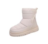 Generisch Botas de nieve para niños, botas de equitación para niñas, botas de invierno forradas, cálidas, impermeables, resistentes al viento, botas de nieve, botas de invierno, beige, 33.5 EU