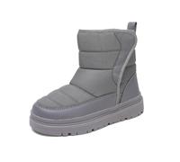 Generisch Botas de nieve para niños, botas de equitación para niñas, botas de invierno forradas, cálidas, impermeables, resistentes al viento, botas de nieve, botas de invierno, gris, 37.5 EU