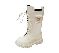 Generisch Botas de otoño de moda para niñas con suela de perfil antideslizante, cómodo material exterior de poliuretano, construcción para compañeros activos de la vida cotidiana, Blanco, 28.5 EU