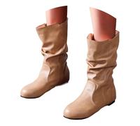 Generisch Botas de saltar para mujer, botines bajos, botas occidentales, modernas, botas de entretiempo, clásicas, medias botas de verano de altura media, zapatos festivos, botas de mujer