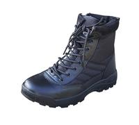 Generisch Botas de seguridad para hombre de invierno, botas de senderismo para hombre, ligeras, botas de motociclismo, botas occidentales con cordones, botas de cuero ligeras, resistentes y cómodas