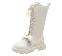 Generisch Botas de terciopelo estilo invierno Botas altas de cuero para zapatos elegantes y cálidos al aire libre con suela antideslizante, beige, 34 EU