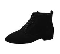 Generisch Botas de tobillo para mujer 2023 invierno botas cortas europeas tacón bajo puntiagudo botas de moda para mujeres conscientes de la moda, Negro , 42 EU