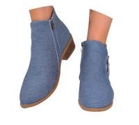 Generisch Botas de verano para mujer, botines de tacón bloque, botas occidentales, modernas, botas de entretiempo, clásicas, de caña corta, botas de verano, botas altas para mujer