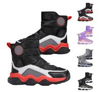 Generisch Botas infantiles para niñas, botas de invierno para niños, cálidas, antideslizantes, para la nieve, resistentes al viento, térmicas, modernas, clásicas, rojo, 39 EU