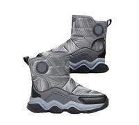 Generisch Botas infantiles para niñas, botas de invierno para niños, cálidas, antideslizantes, para la nieve, resistentes al viento, térmicas, modernas, clásicas, gris, 33 EU