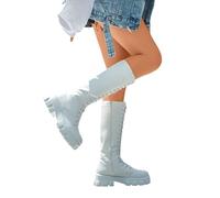 Generisch Botas largas para mujer - Botas altas para mujer con tacón con cordones, botas altas para mujer, botas elegantes para mujer, botas de caña alta, pole dance, botas de entretiempo, botas de