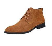 generisch Botas para hombre, zapatos de traje, zapatos casuales, elegantes, botines de ante alto, zapatos altos hasta el tobillo, botas de punta, zapatos de negocios, zapatos clásicos con cordones con