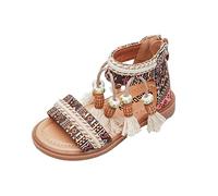 Generisch Botas térmicas Botas de caza Stilettos Borla Correa de Tobillo Zapatos con Cremallera trasera Zapatos Sandalias 25, caqui, 33.5 EU